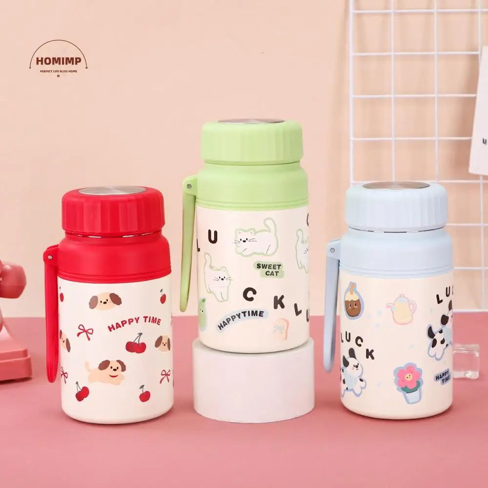 

Cute Stainless Steel Student Thermal Cup Double Wall Large Capacity Insulated Cup with Filter Net 1000ml Sports Bottle Gym