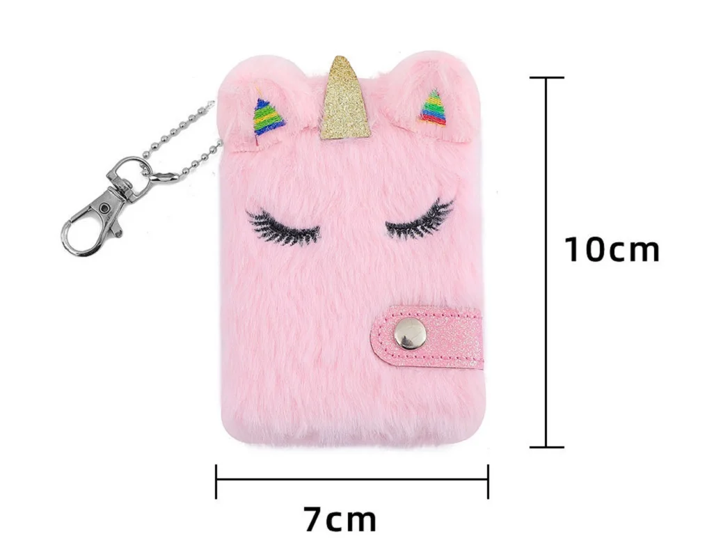 Caderno Kawaii Plush Cartoon, Chaveiro, Diário da Escola Primária, Presente Infantil, Livro de Escrita, Novo, 2024