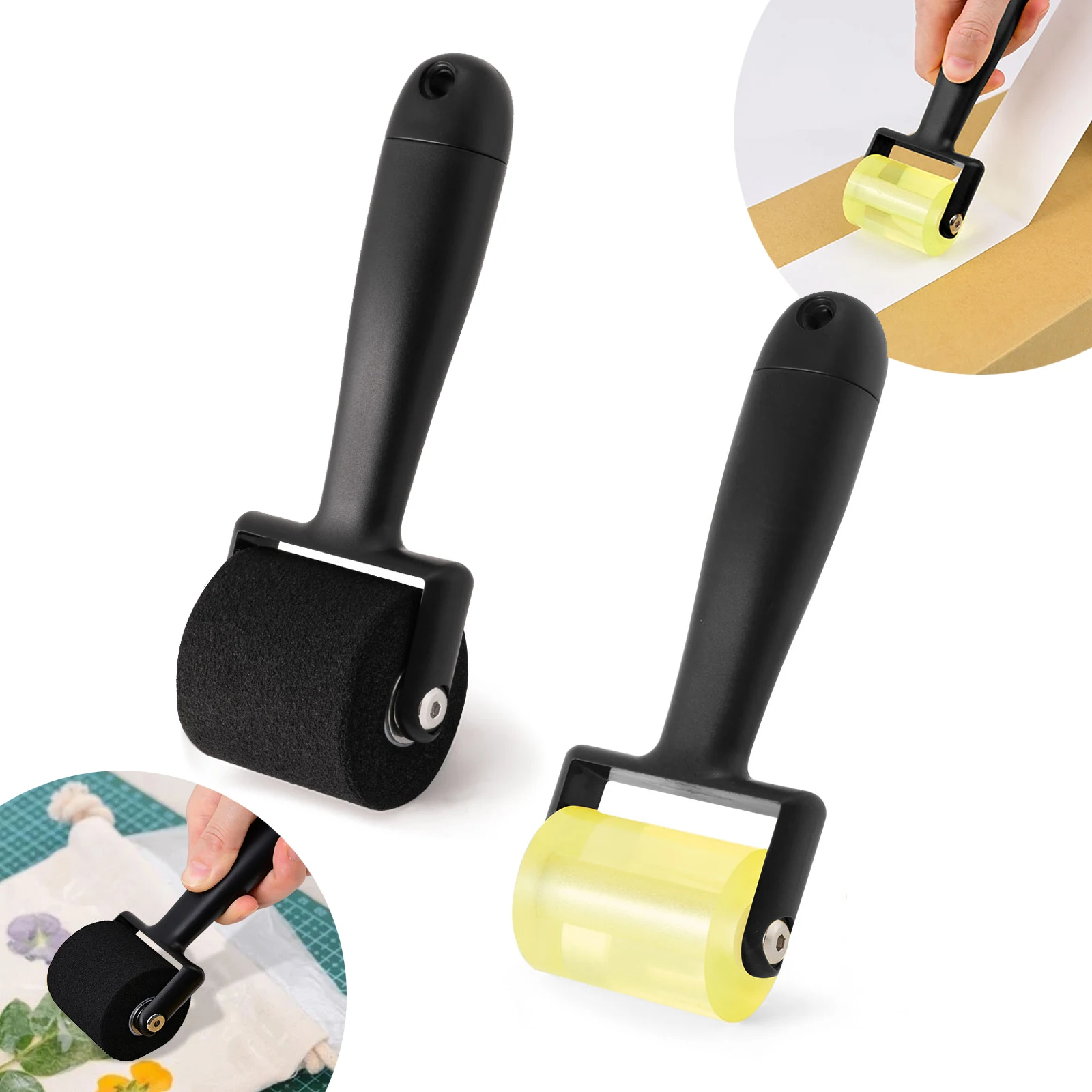 FOSHIO Rubber Sponge Edge Squeegee Roller Door Window Gap Cleaning Wheel Scraper Vinyl Car Film Wrapping Paper Seam Scroll Tools