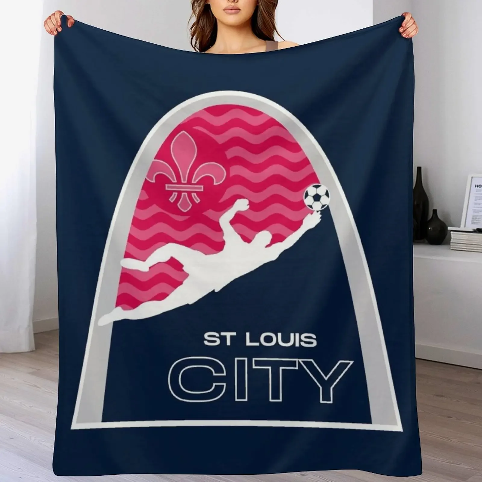 

STL Soccer Dive Throw Blanket Warm Napping Blanket for Office Couch Bed