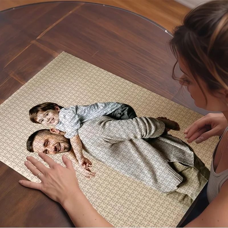 35/300/500/1000pcs Personalized Custom Photo Puzzle Couple Photos Father's Day Back To School Halloween Christmas New Year