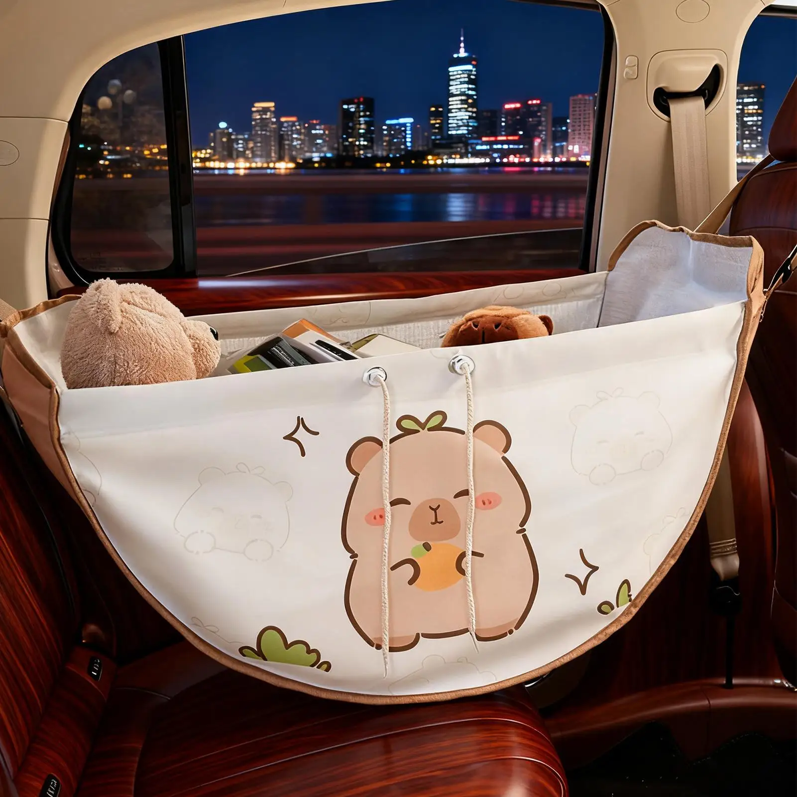 

Car Back Seat Organizer Cartoon Foldable Oxford Large Pocket with Adjustable Straps Behind Seat Car Organizer for Automotive