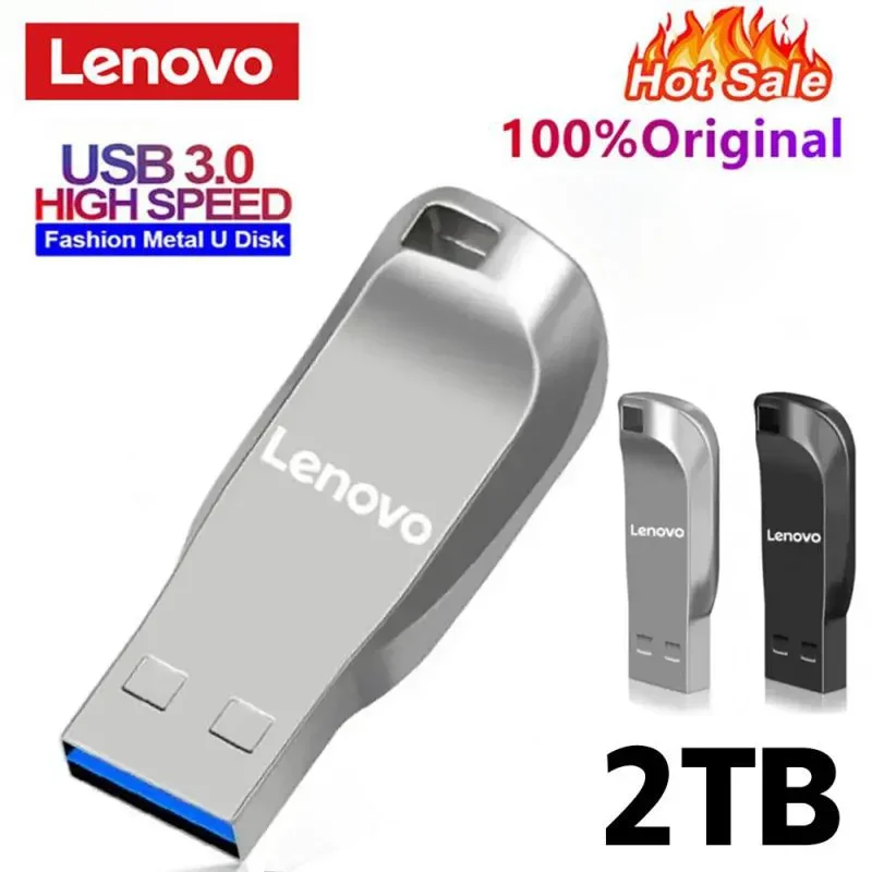 Флэш-накопители Lenovo 2 ТБ Usb 3,0, высокоскоростной металлический флеш-накопитель, 1 ТБ, 512 ГБ, 256 ГБ, портативный Usb-накопитель, Водонепроницаемая Usb-флэш-карта