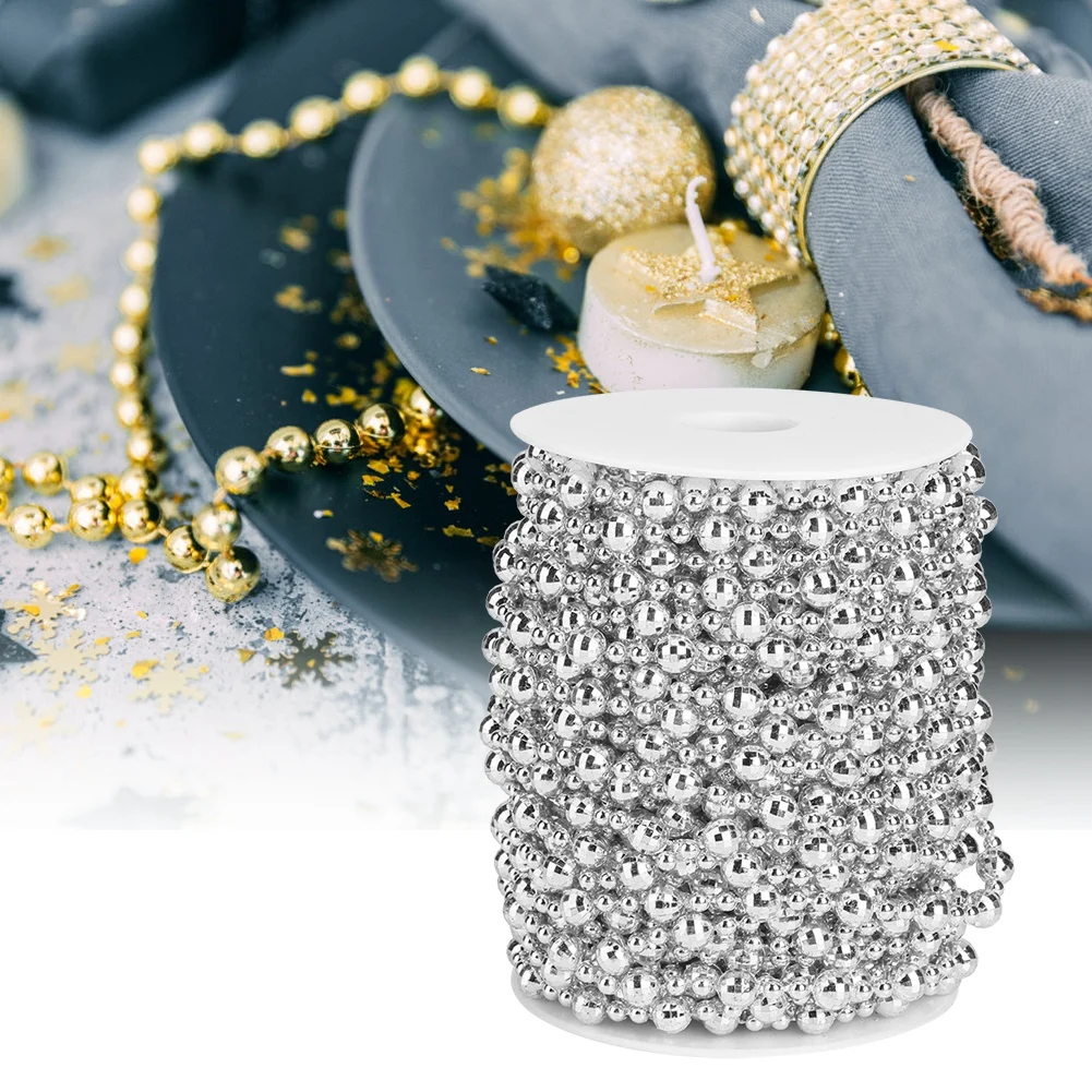 

20m Artificial Pearl Bead String For Christmas Tree Wedding Curtain DIY Decoration