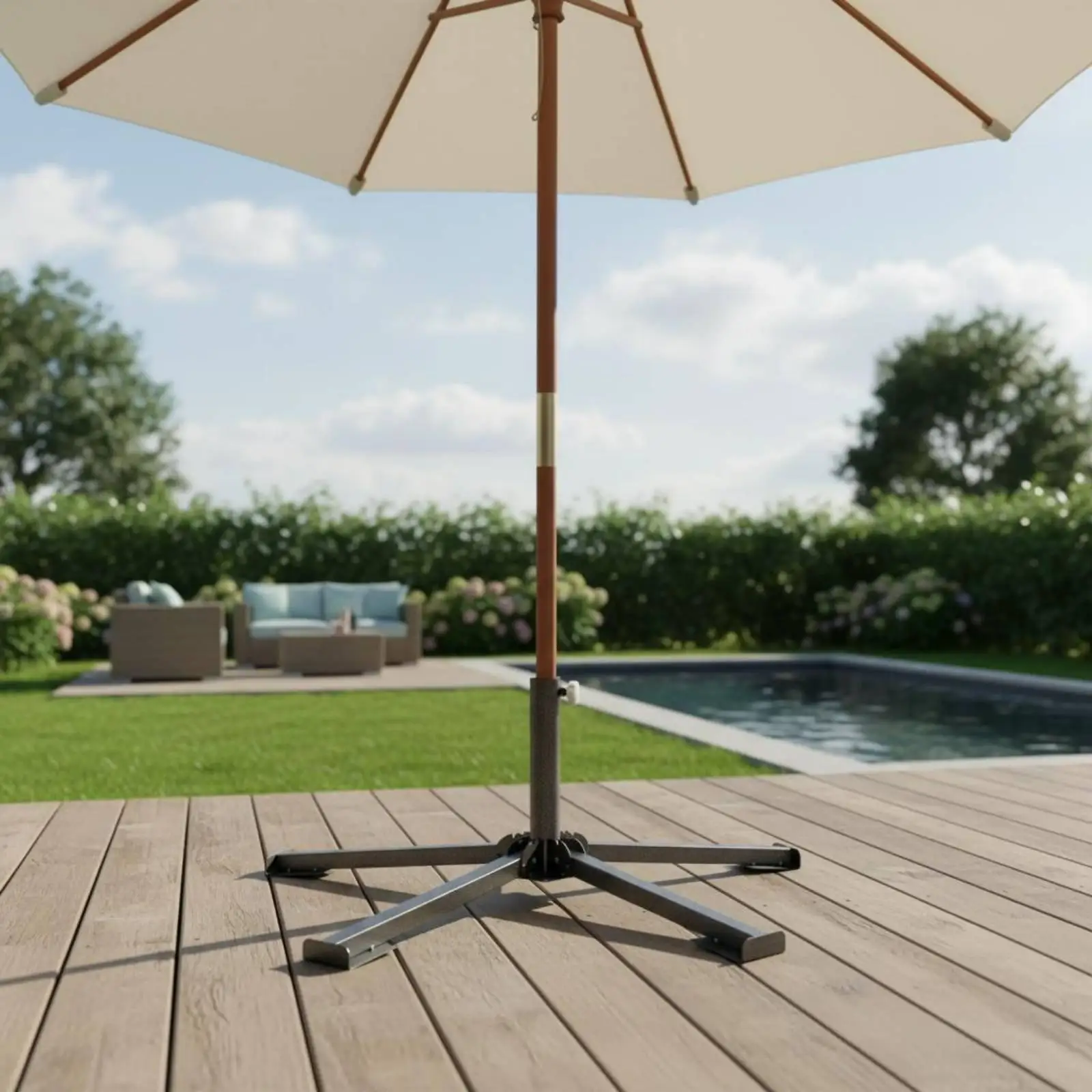 Cross Umbrella Base Easy to Keep-Away Folding Umbrella Stand Heavy-Duty