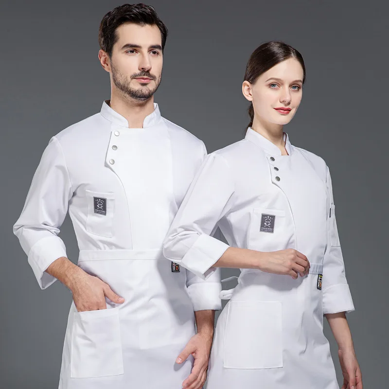 Chef Uniform Werkkleding Mannen Lange Mouwen Catering Restaurant Keuken Kleren Herfst En Winter Cake Gebak Baker Werkkleding Vrouwen