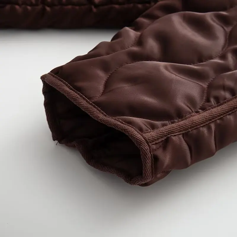 Casual Vintage Parkas Coat Women 2025 Autumn New Fashion Solid Large Pocket Round Neck Long Sleeve Loose Jacket Office Coats﻿﻿