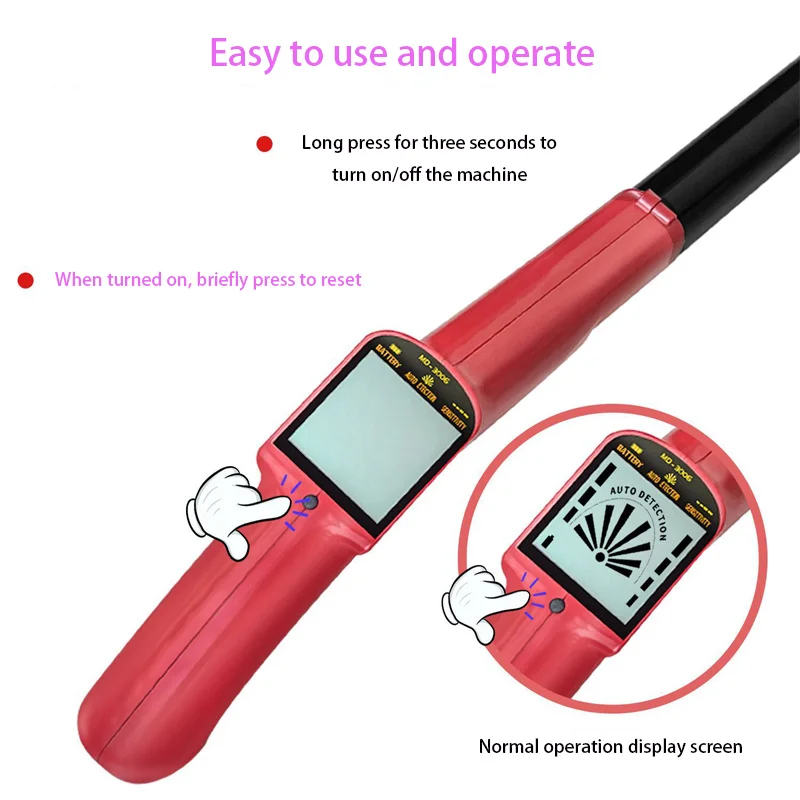 MD3006 Waterproof Children's Metal Detector LED Screen Outdoor Treasure Exploration Toy Pole Adjustable Height Handheld Sensor