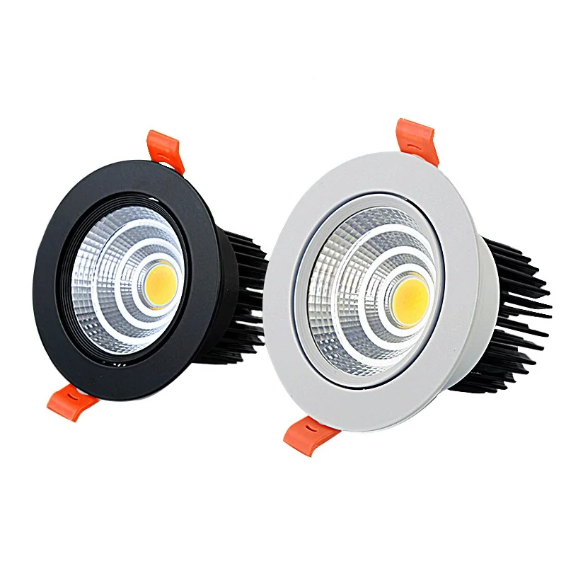 

Dimmable Recessed Led Downlight COB Spot Light 5w 7w 9w 12w 15w 18w AC85-265V Lamp Bulbs Ceiling Indoor Home Hotel Decoration