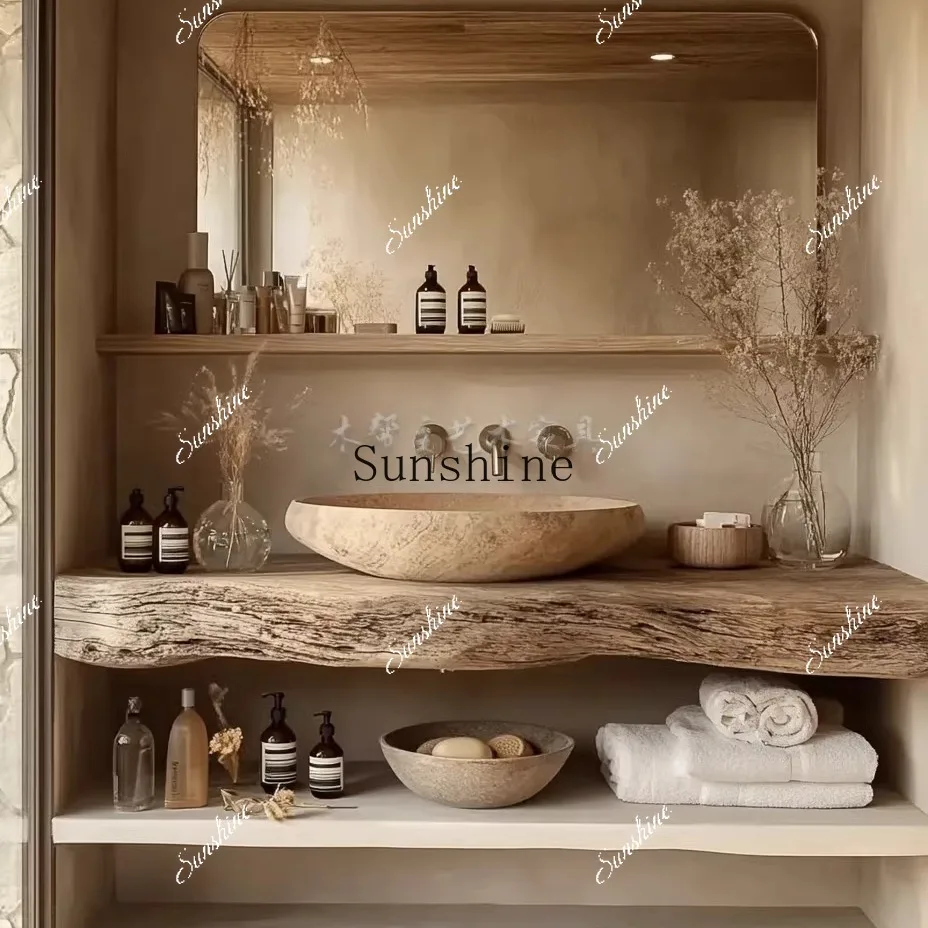 

Log wind wall solid wood bathroom B & B hotel washbasin FT