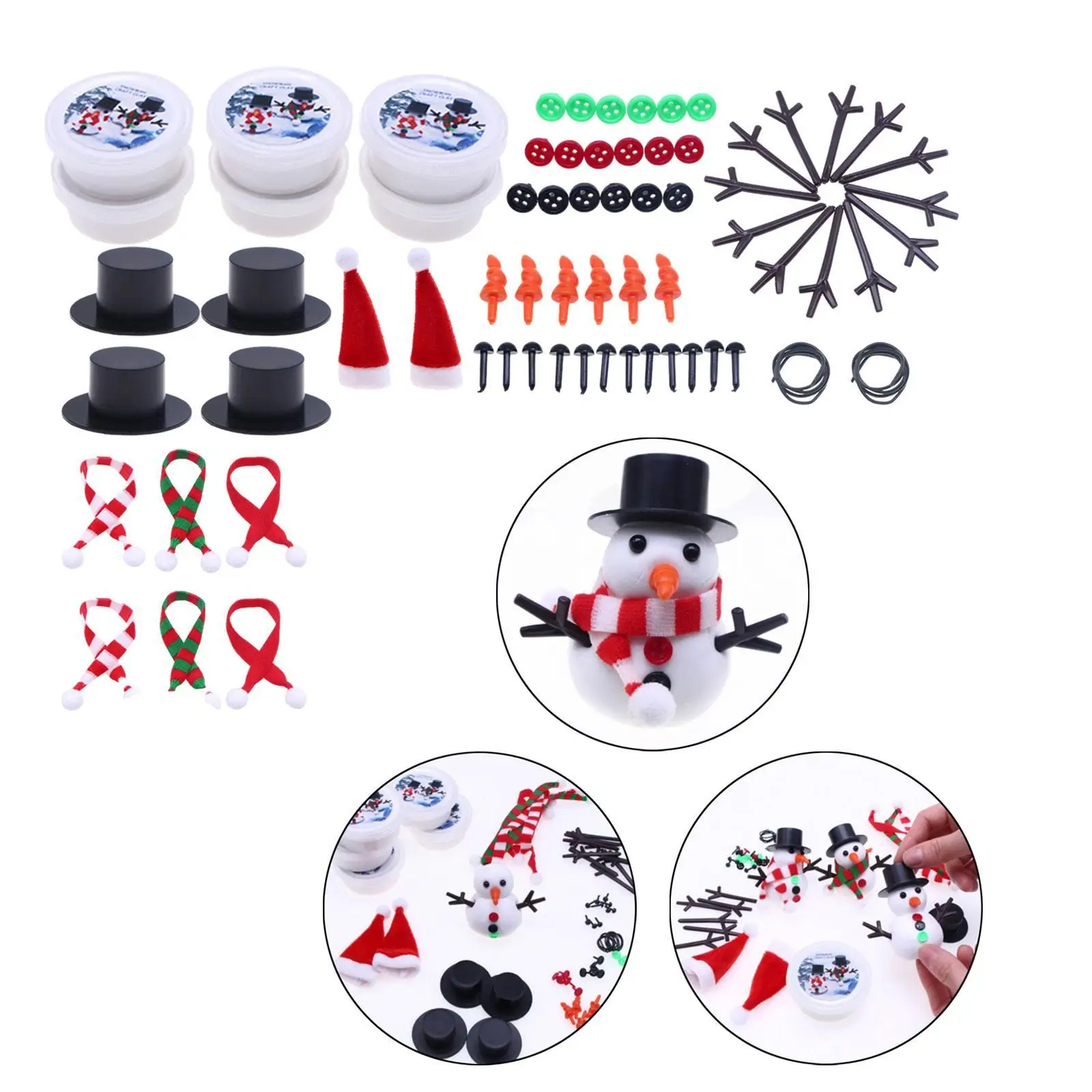 Snowman Crafts for Kids Build a Snowman Set Decorative Model DIY Snowman Miniature Snowman Making for Holiday Favor Supplies view 3