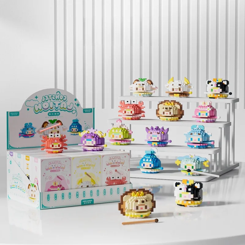 12 Zodiac Signs Mini Building Blocks, Educational Construction Toys, Cartoon Building Blocks, Children's Toy Sets, Xmas Gifts