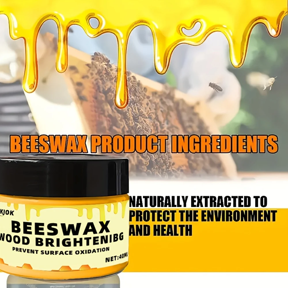 1 Cura Del Pavimento In Legno Con Cera D'api Naturale, Cura Della Scrivania, Cura Del Tavolo Da Pranzo, Smalto Per Mobili In Cera D'api Con Impermeabilizzazione, Anti-Screpolature E