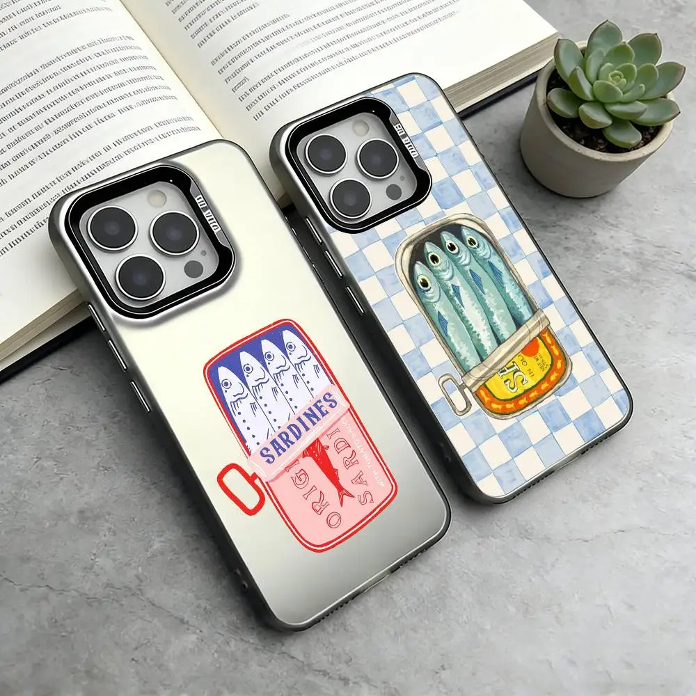 Чехол для телефона Sardina pilchardus-S для iPhone 17, 16, 15, 14, 13, 12, 11 Plus, Pro Max, XS, цветной серебристый чехол-фунда.