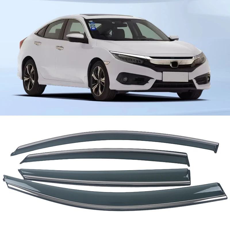 

Window Visor Vent Shade Sun Rain Deflector Guard For Honda civic 10th gen 2016 2017 2018 2019 2020 Side Window Deflectors 4pcs