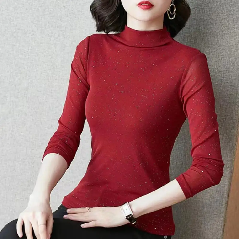 

Comfortable Women Top Women's Mock Turtleneck Base Layer Shirt Slim Fit Thermal Undershirt for Autumn/winter Soft for Ladies