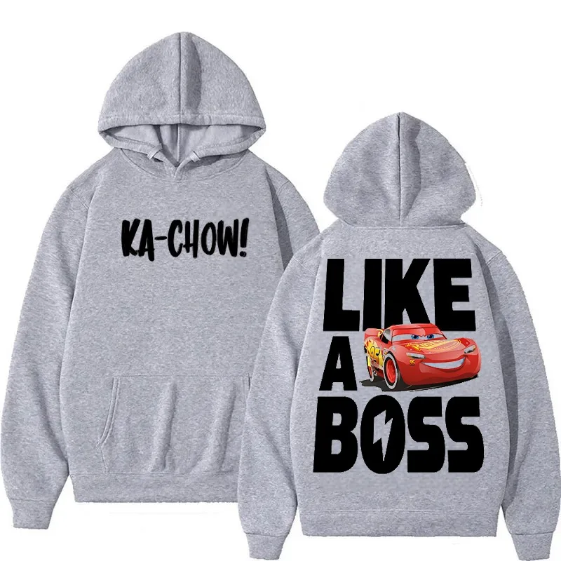 سيارات ديزني لايتنينج ماكوين "كا تشاو! ملابس Y2k بغطاء للرأس مطبوعة برسوم كارتونية ممتعة للجنسين كاجوال فضفاضة بأكمام طويلة #4