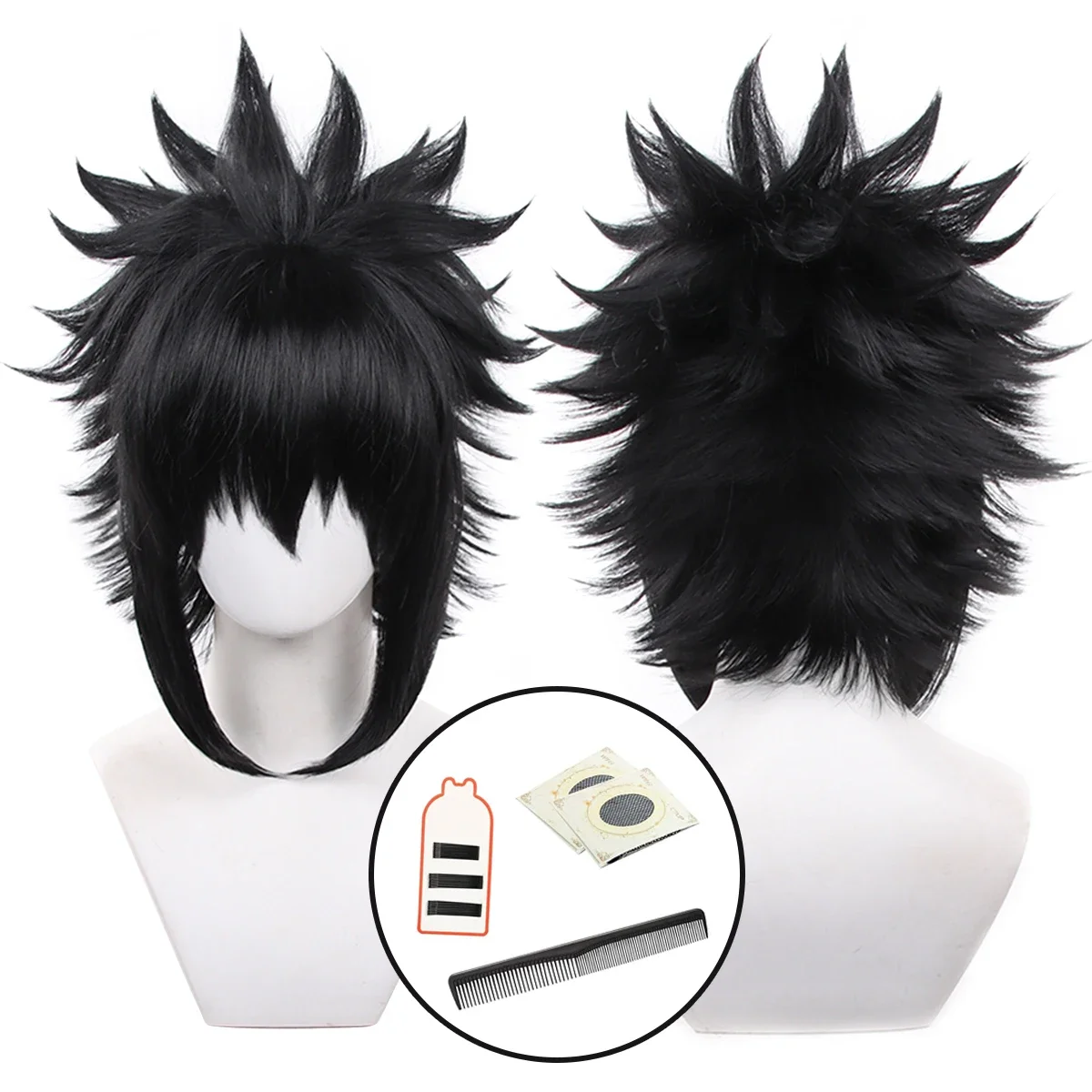 

Cosplay Anime Uchiha Sasuke Cosplay Wig Rose Net Synthetic Fiber Adjustable Size Heat Resistant Cap