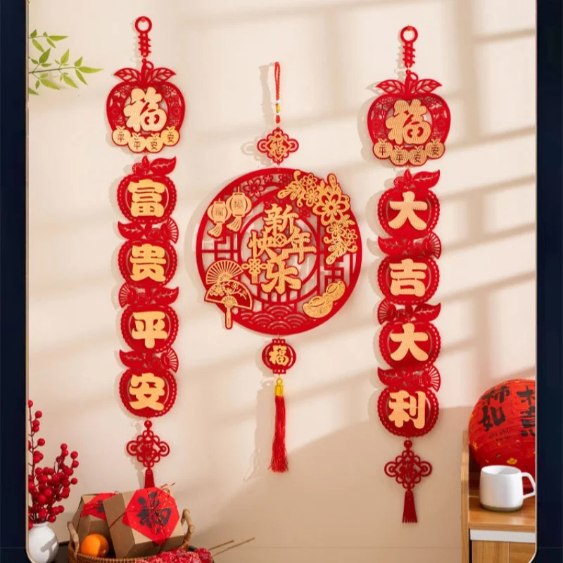 

2026 New Year of the Horse New Year Hanging Living Room Chinese New Year Scene Arrangement New Year Hanging Decoration New Year