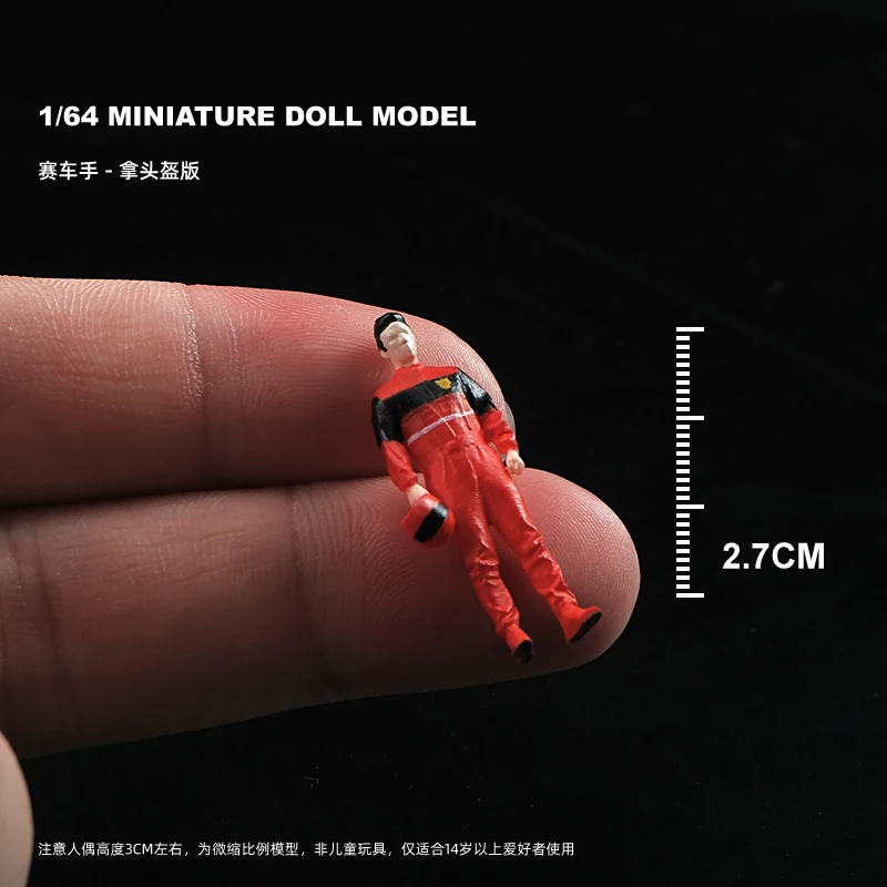 1/64 Scale Resin Race Car Driver Figure, Single Mini Racer Model Character Toy for 1:64 Display (Figure Only)