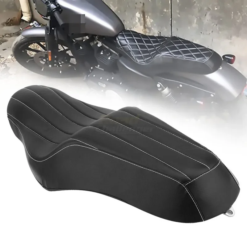 

High Quality Motorcycle Stripe Two up Seat Cushion For Harley Sportster XL 883 1200 Motorbike Driver + Passenger Seats Cover