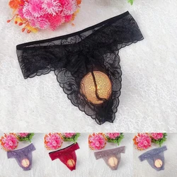 Men's Shorts Sexy Underpants Lace Thongs Sissy G-Strings Pouch Panties Breathable Underwear Comfoty Briefs Sensual Lingerie