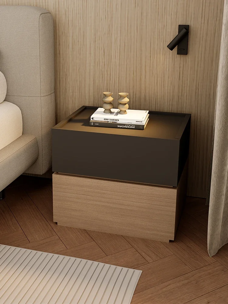 Building block bedside table simple modern bedroom household small storage locker light luxury high-end solid