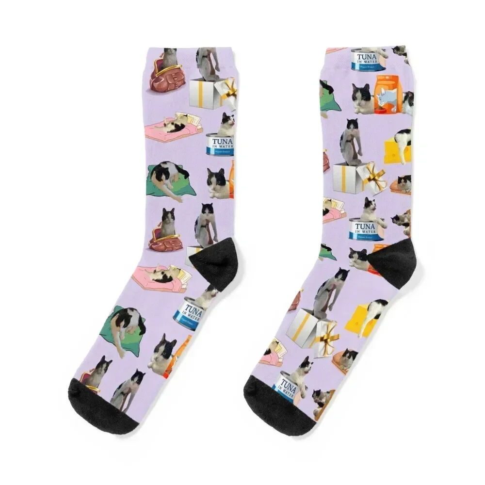 

Bicolor cat Socks essential christmas gifts custom Men's Socks Women's