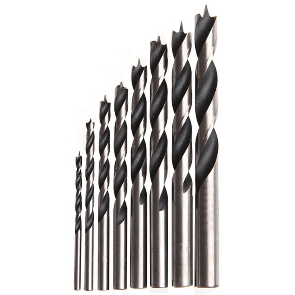 Juego de brocas para madera de 8 unids/caja, Kit de brocas de 3MM-10MM para carpintería, herramientas de madera, broca en espiral de acero de alto carbono