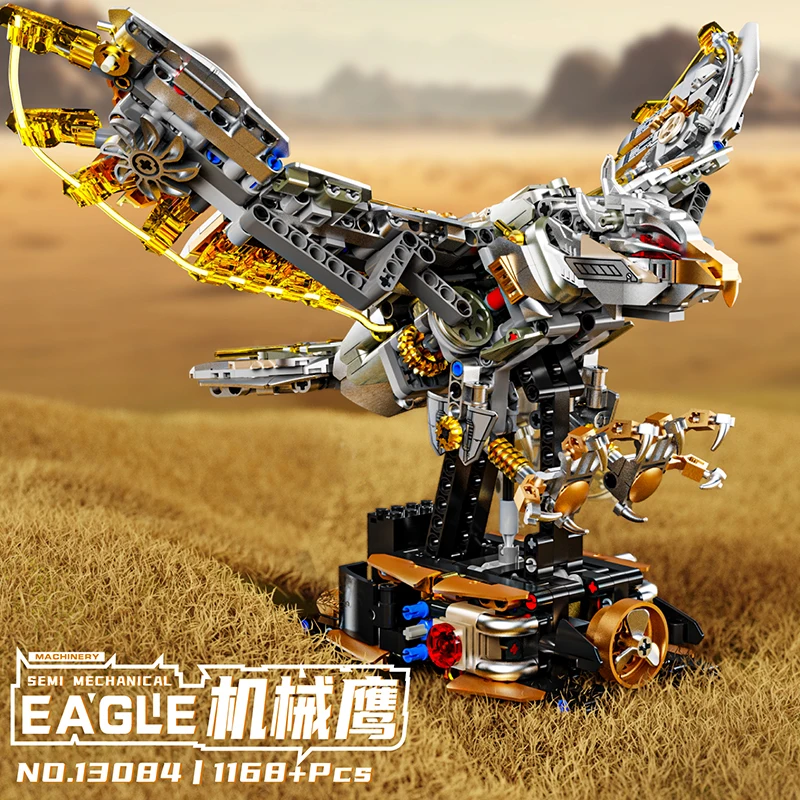 Mechanical Eagle Building Block Set, 1168-Piece Cyberpunk Mechanical Eagle Toy Compatible with Lego Sets, Suitable for Boys 14 Years and Older, Stem Birthday Gift, Suitable for Adults, Women, Girls, Boys, Ages 8-12 (wi