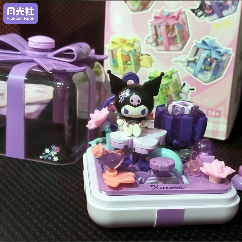 Sanrio Series Building Blocks Cartoon Anime Star Wish Fingertip Assembly Toy Hellokitty Kuromi Ring Box Models Decoration Gifts