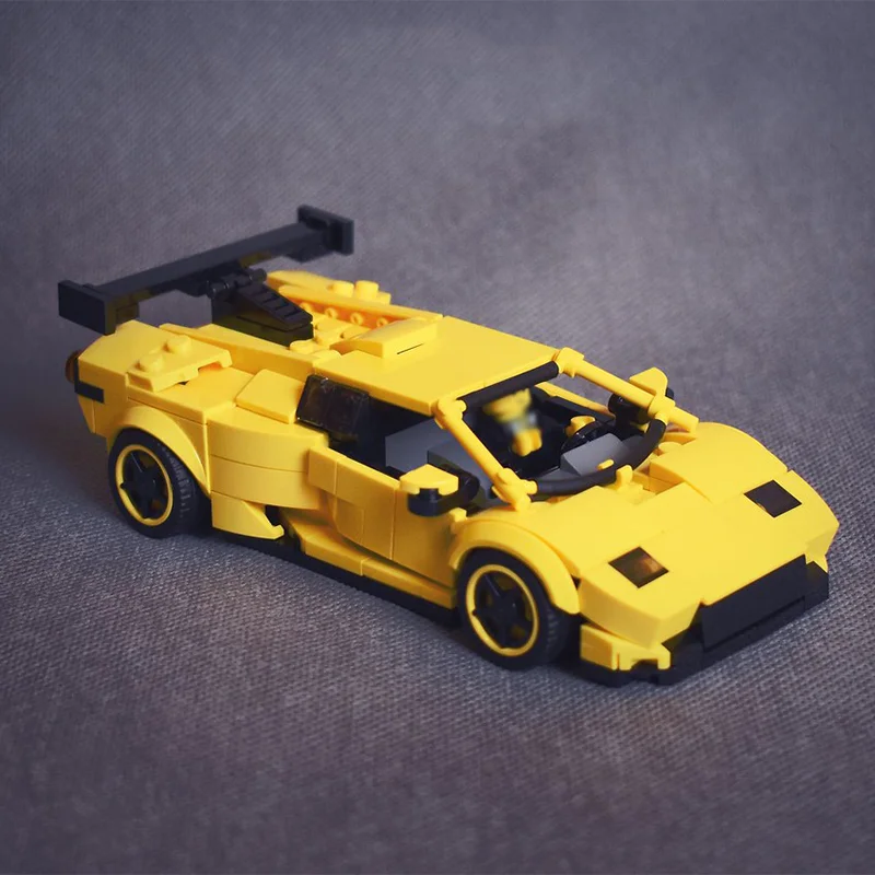 

Строительный блок, гоночный автомобиль MOC, 8 блоков, городской скоростной чемпион Diablo GTR 391, детали, креативная строительная игрушка