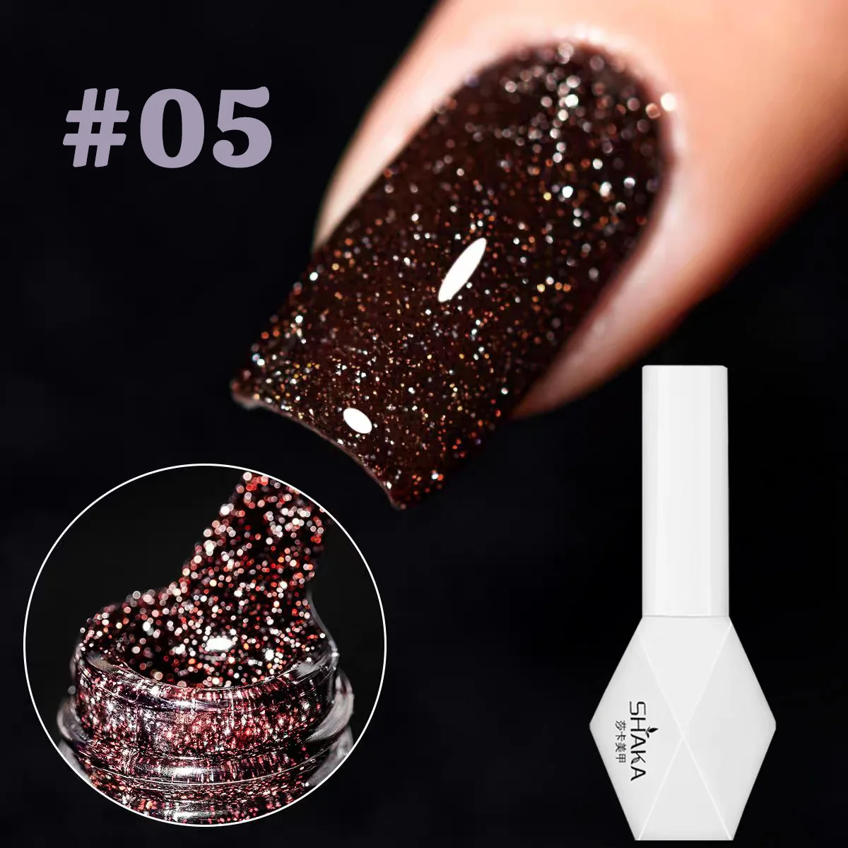 1-12 قطعة WS مسمار الفن الذهب الأحمر كسر الماس هلام مسمار البولندية الخريف الشتاء الأظافر شعبية فلاش نمط المنزل DIY بها بنفسك مانيكير لوازم #5