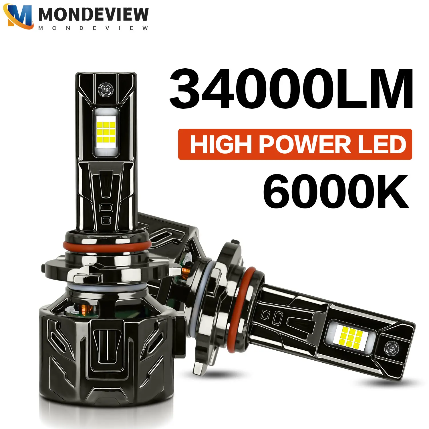 MONDEVIEW 2pcs A25 electroplated H1 H4 H7 H11 9005 9006 high-power dual copper tube headlights 6000K 35000LM 700W running lights