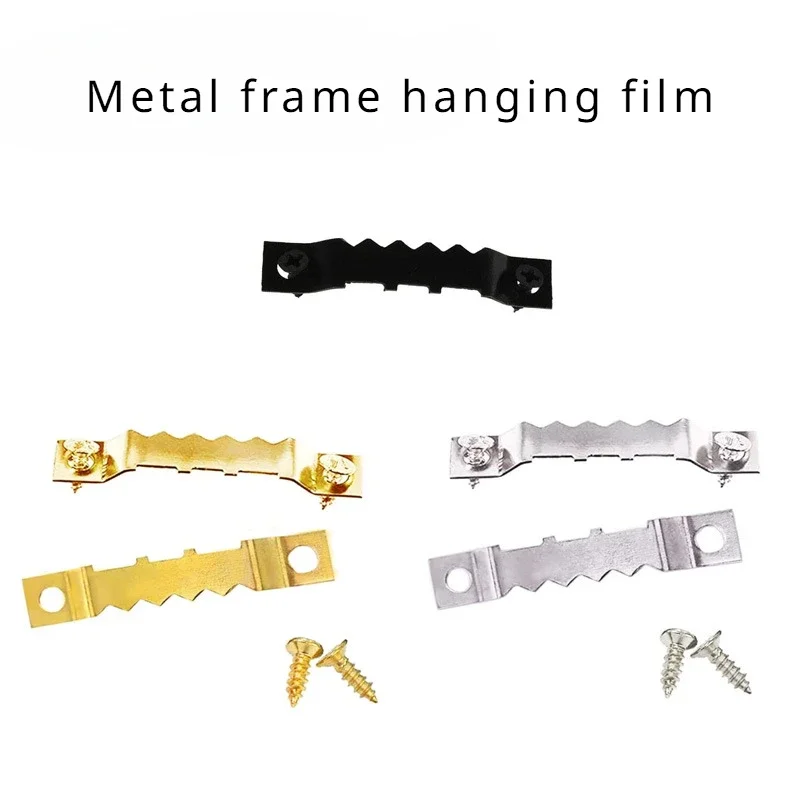 40pcs Double Sided Serrated Hook with Flat Head Screw, Metal Straight Bar Hanging Photo Frame, Picture Frame Hook Accessories