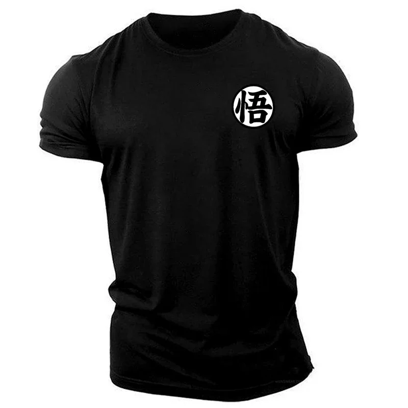 Gym Short Sleeve T Shirt for Men Fashion Japanese Anime Tops Tee Shirts Hip-Hop Unisex Cotton T-Shirts New Sport Men's Clothing