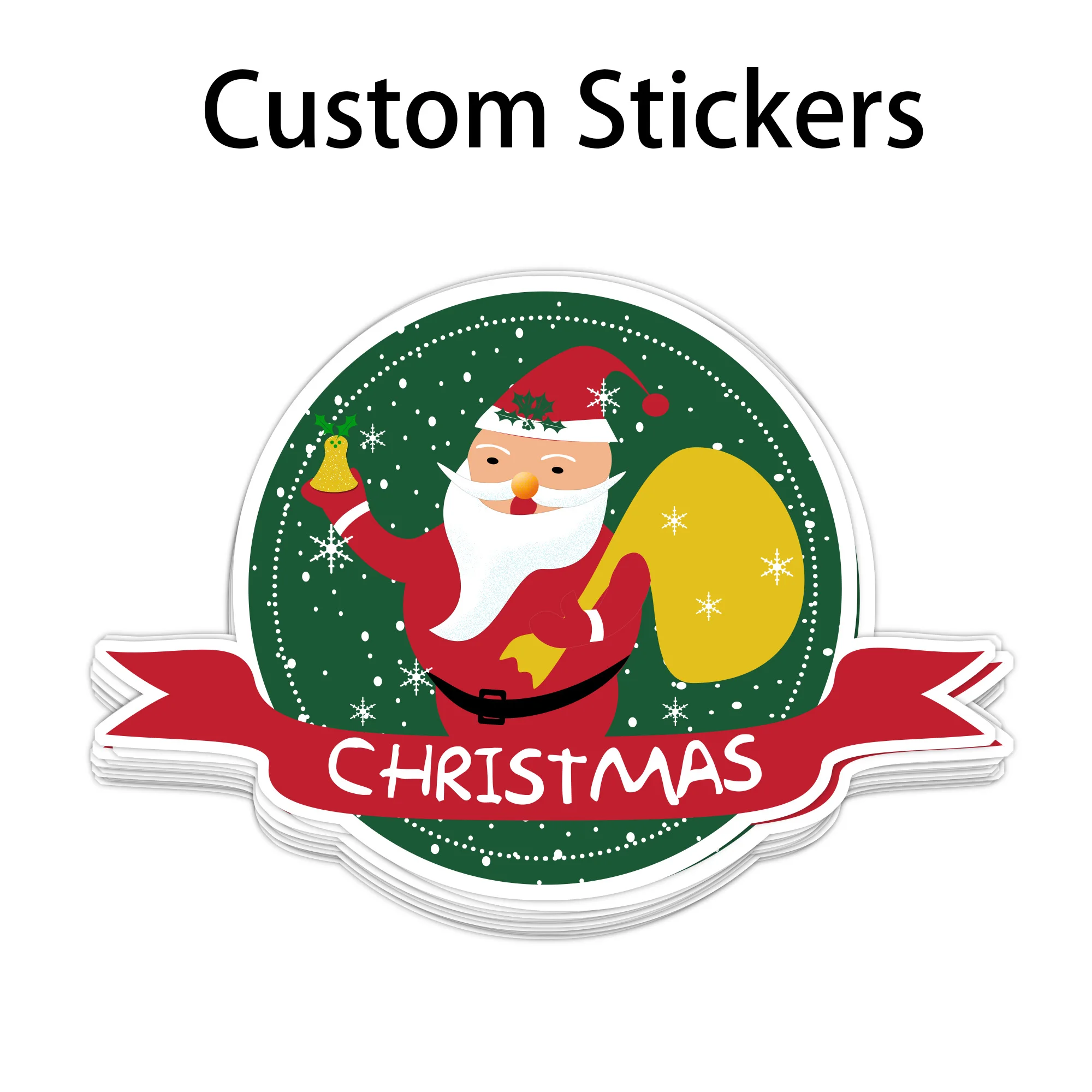 Custom Christmas Stickers Kawaii Anime Santa Claus Stickers Customize Waterproof Adhesive Label for DIY Gift Baking Package