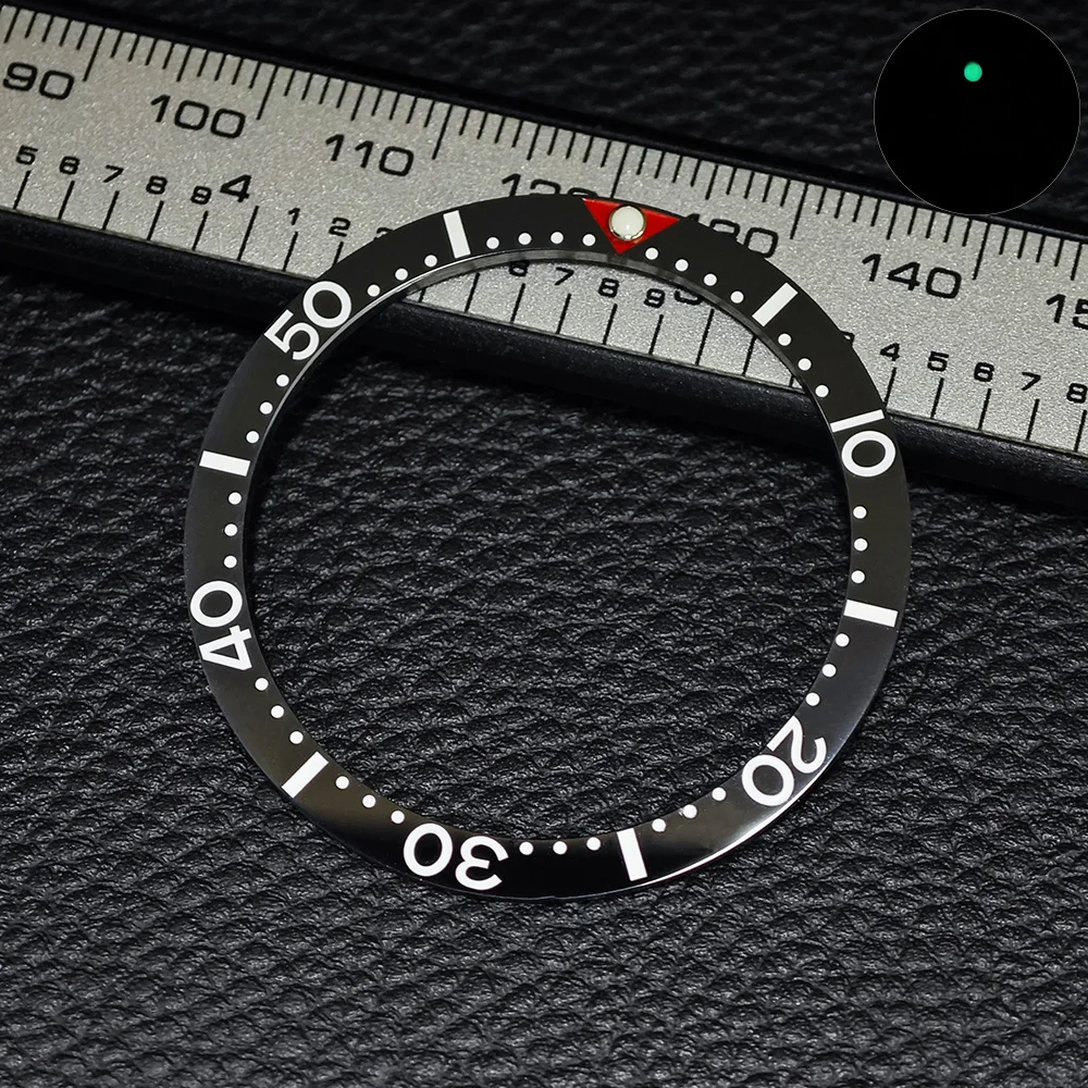 38mm*31.5mm Flat Ceramic Black/Blue Bezel Insert Fit watch insert ring Watch Accessories Luminous