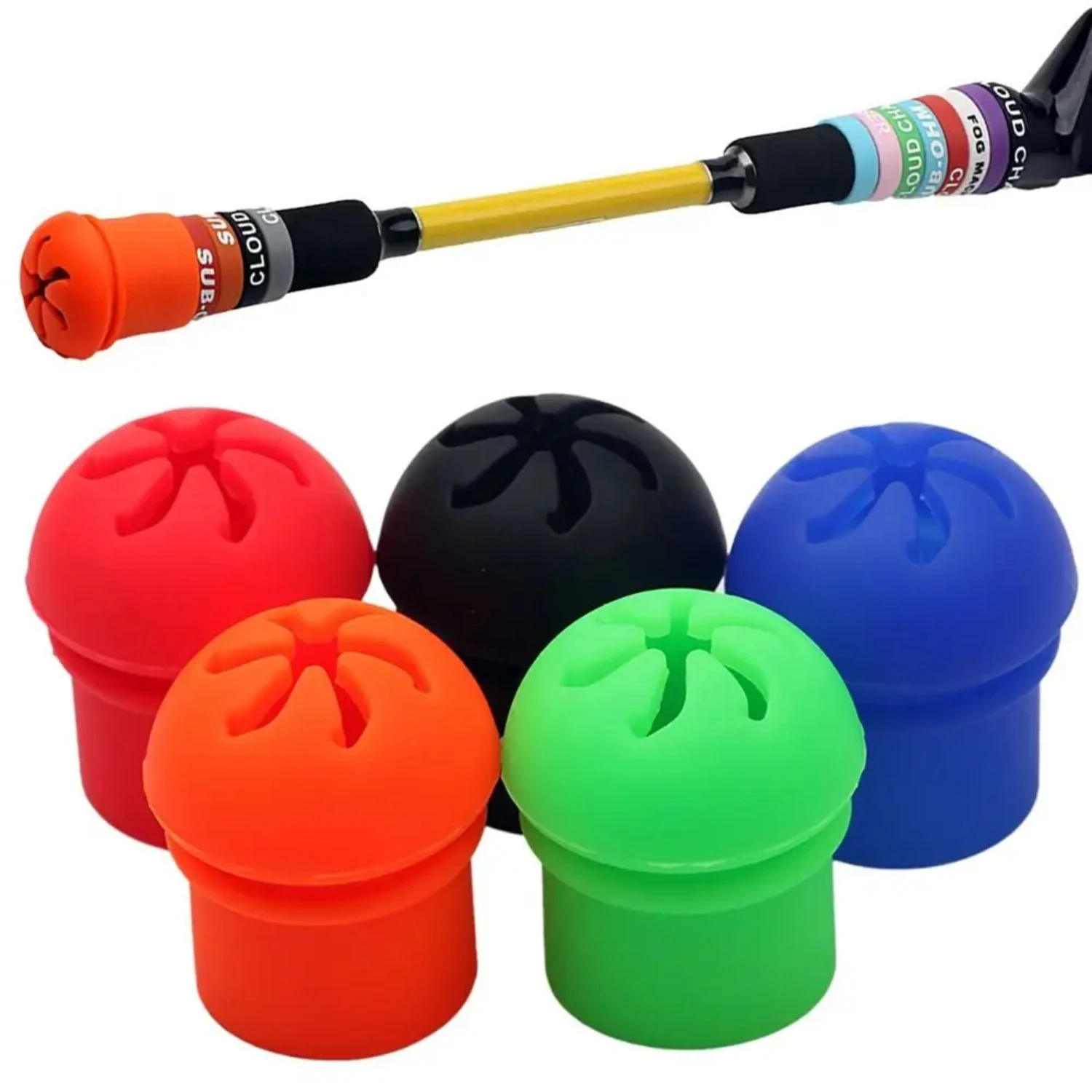 

1Pcs Fishing Tackle Accessories Fishing Rod End Rod Butt Plug Cover Tail Plug Strong Elasticity Silicone Protector Case