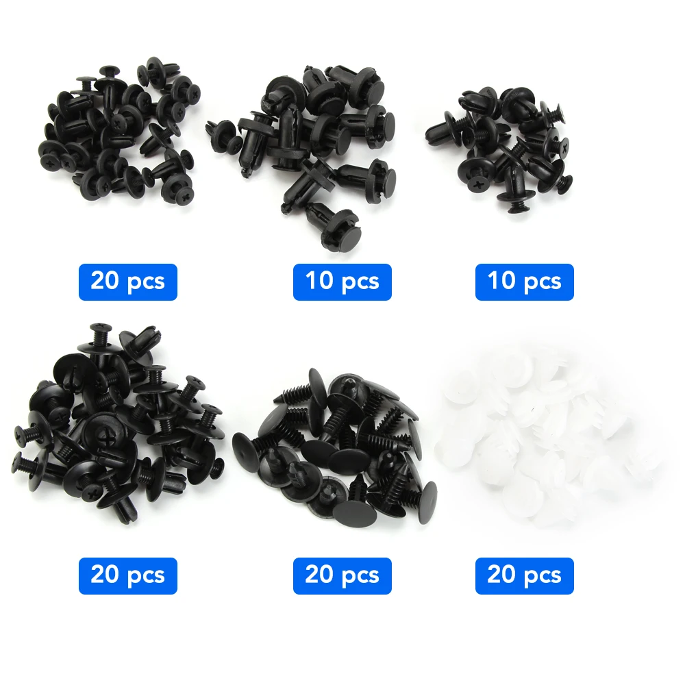 Auto Fastener Clip Car Fender Push Retainer Pin Rivet Bumper for Door Trim Panel Retainer Fastener Kit, Bag/Box Package
