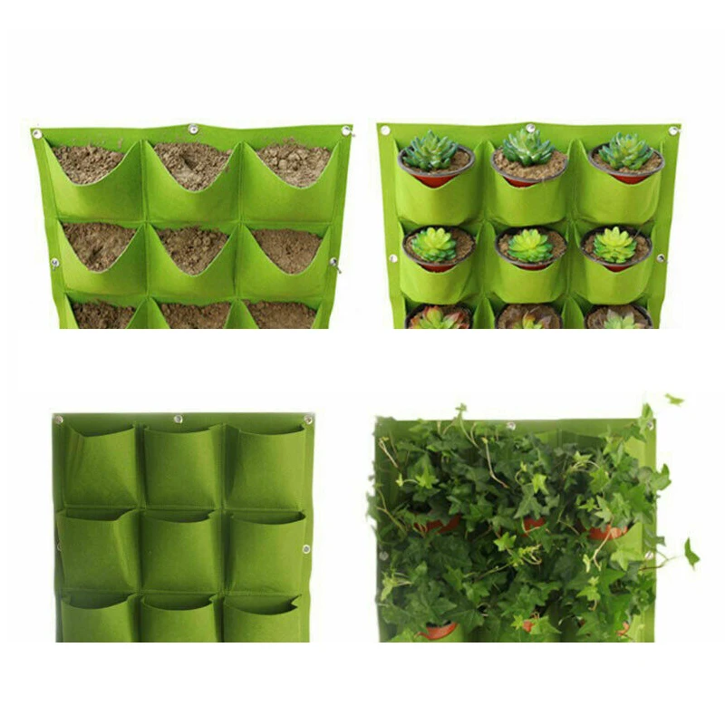 

6 12 18 49 64 Ockets Wall Hanging Vertical Garden Grow Bags Flower Vegetable Pots Growing Fabric Plants Plants Planting Growth