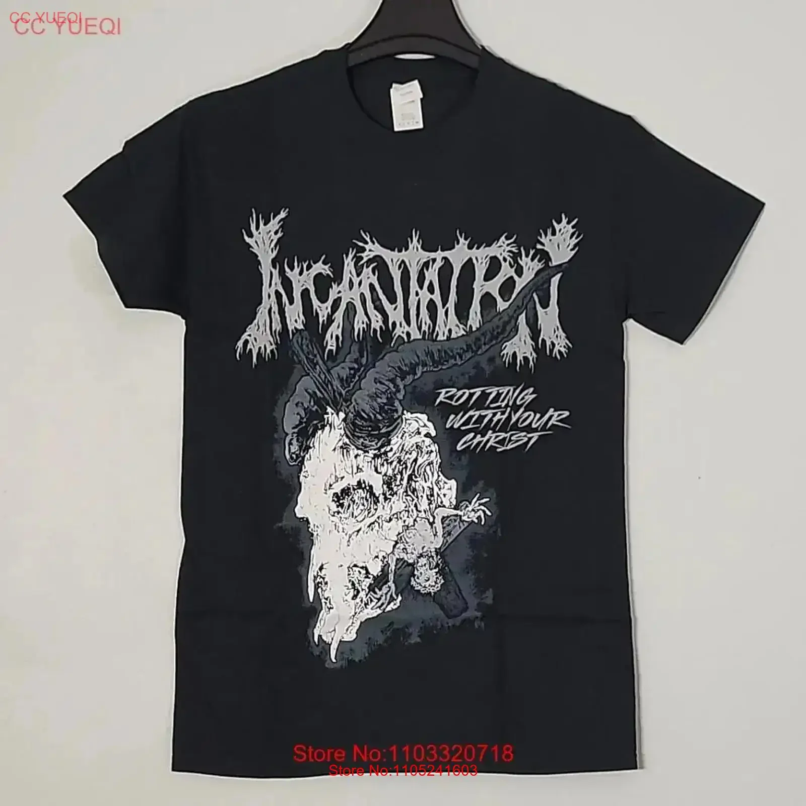 INCANTATION Rotting With Your S SMALL Official T Shirt Black Mens Band Logo vintage Washed Stylish fashion Soft streetwear