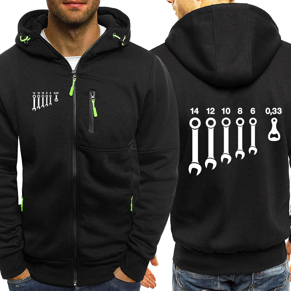 Wrench Wrenches Beer Bottle Opener Tools 2026 Spring Autumn Men's Three-color Zipper Fashion Hooded Casual Comfortable Jacket