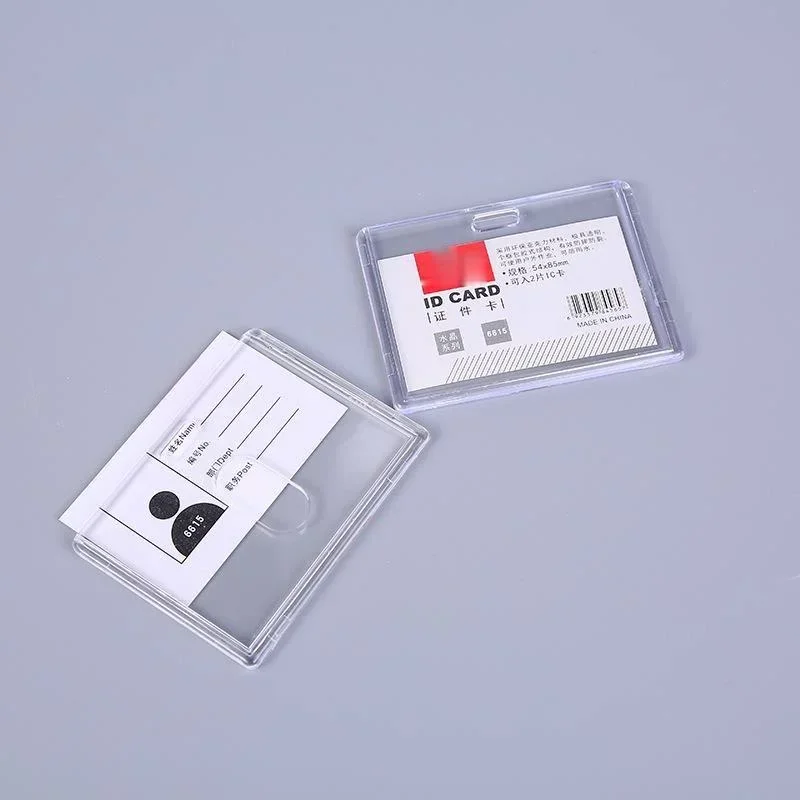 Transparent Acrylic Card Holder ID Card Tag Cover Case Badge Holder Staff Employee's Pass Bus Work Card Sleeve Badge Protector