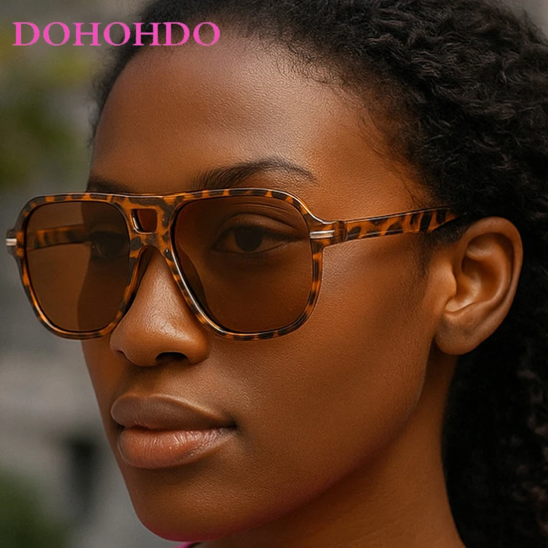 

Retro Classic Double Bridge Square Pilot Rice Nail Women Sunglasses Popular Designer Men Sunglass Outdoor Driving Eyewear UV400