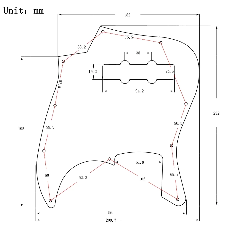 1Pcs Guitar Pickguard Metal Jazz Bass Jb Pickguard For Electric bass JB Bass guitar with 10pcs Screw