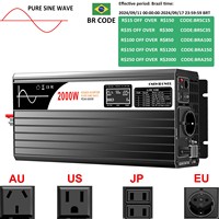 2000W pure sine wave solar power inverter DC 12V 24V 48V  to AC 110V 220V LCD display