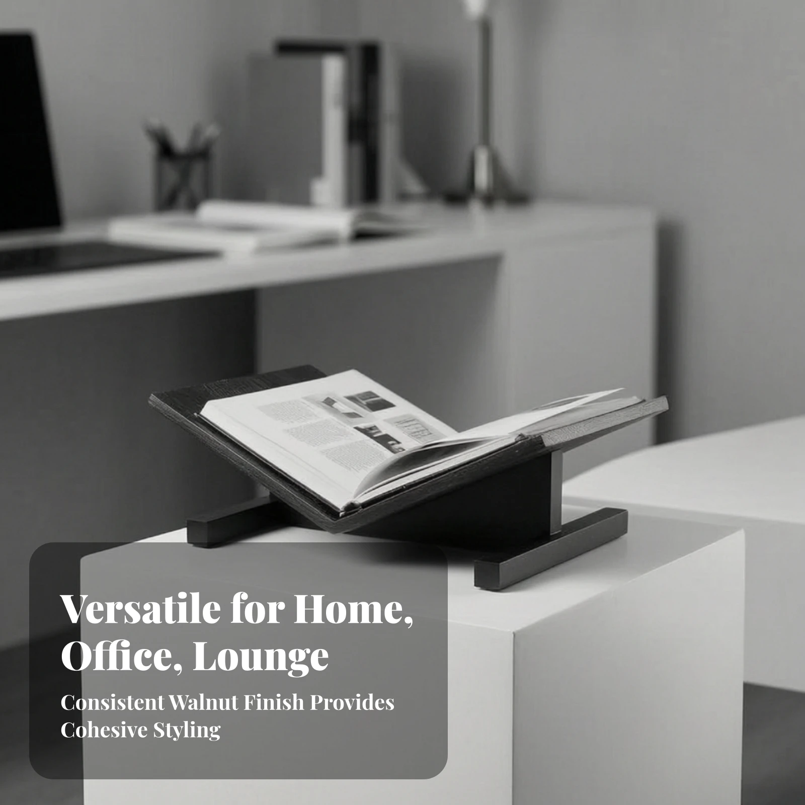 Book Display Stand Solid Wood Tabletop Book Holder Organizer Compact Furniture Robust for Readers, Desk, Reading Corners