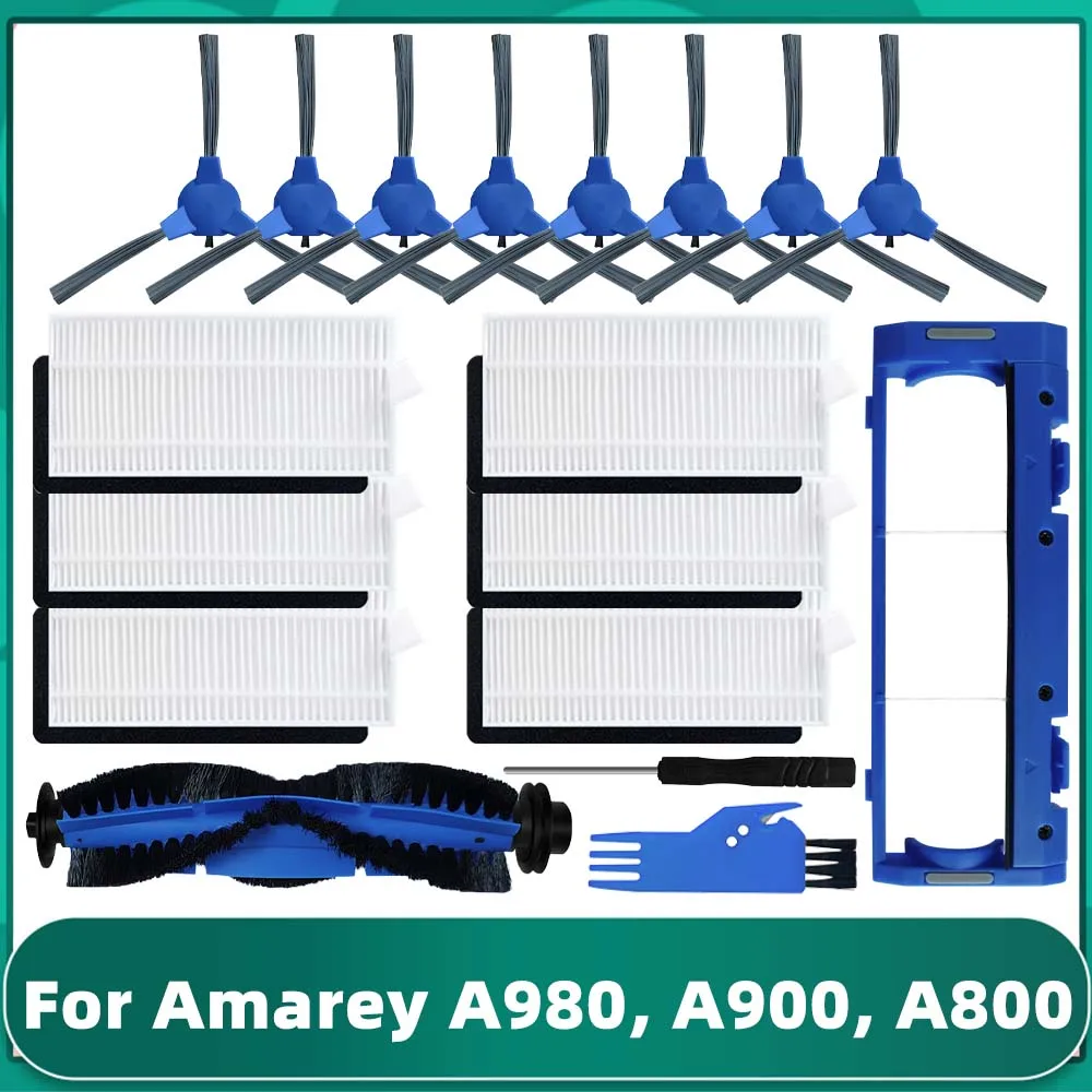 

Fit For Amarey Robot Vacuum A800, A980, Robocist 850 Hepa Filter Main Side Brush Cover Replenishment Spare Part Kit