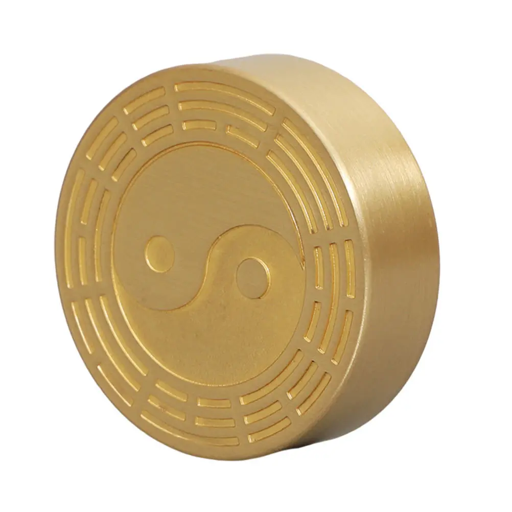 ثقالة الورق النحاسية المستديرة ذات السطح المصقول الناعم ثقالة الورق لسطح المكتب مستلزمات الخط الصيني #5